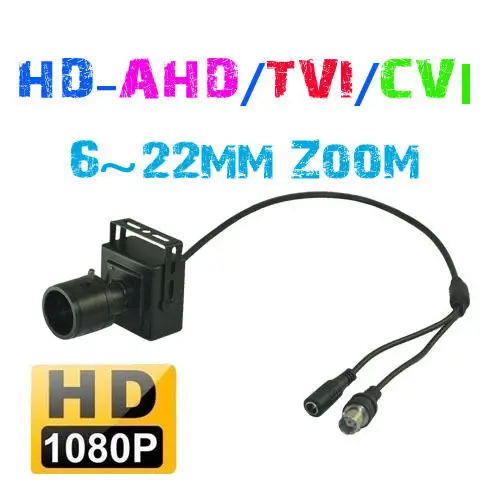 5,0 мегапиксельная 9~ 22 мм ручная зум-линза 1080P 2.0MP HD-AHD/TVI/CVI/CVBS Мини CCTV 4в1 HD OSD камера для DC12V DVR камеры системы