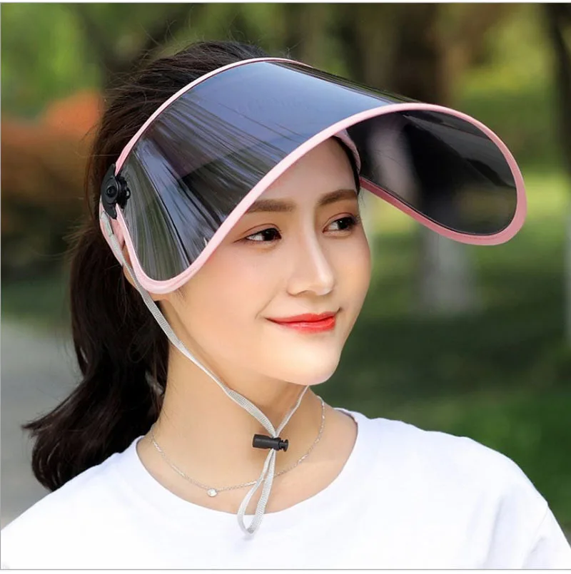 New Unisex Mens Womens Cap Transparent Sun Visor Hat UV Protection Cover Hat Casual Floppy Fold Hat Summer 6 Color