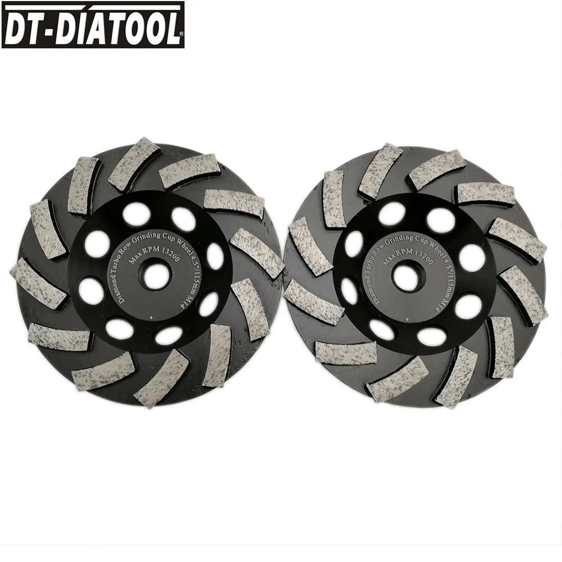 DT-DIATOOL 2 шт./pk 4 "/4,5"/5 "/7" Diamond Члениковые Turbo чашевидный шлифовальный круг с M14 или резьба 5/8-11 для бетона твердый камень