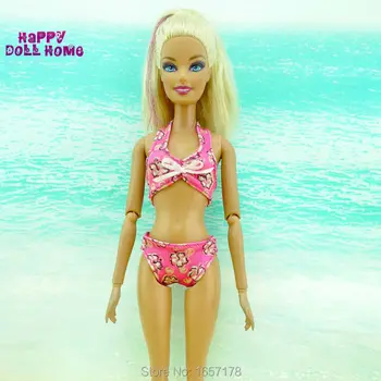 

Fashion Summer Beach Swimsuit Bikini Sea Top Pant Swimwear DIY Accessories Clothes For Barbie Doll Baby Girl Child Toy 24A