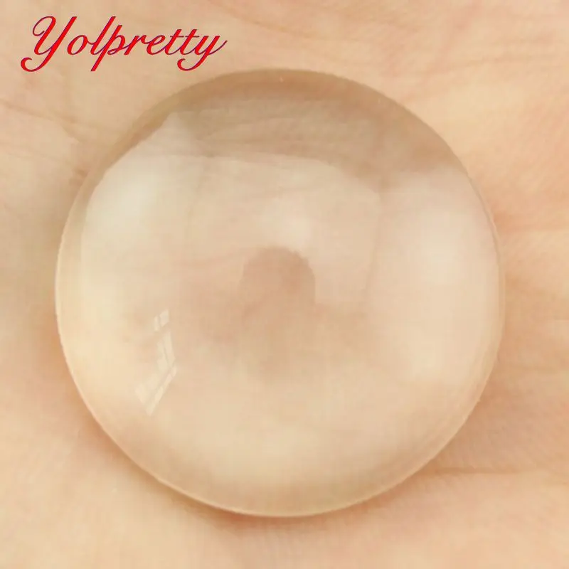 Yolprtty новый модный 5 шт./лот 25 мм круглый плоский прозрачный стеклянный кабошон