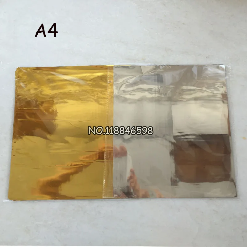 

50pcs Gold and 50pcs Silver Hot Foil Paper A4 Size Two Lots(50pcs/lot) Glossy Beautiful Color Foil Paper with Shipping Fee