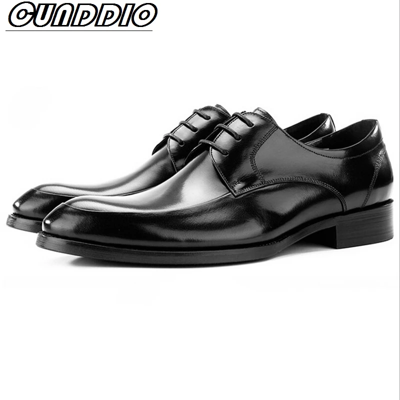 

CUNDDIO 2017 spring and summer new Genuine Leathey Pointed British style Brush Men's shoes6.5-10