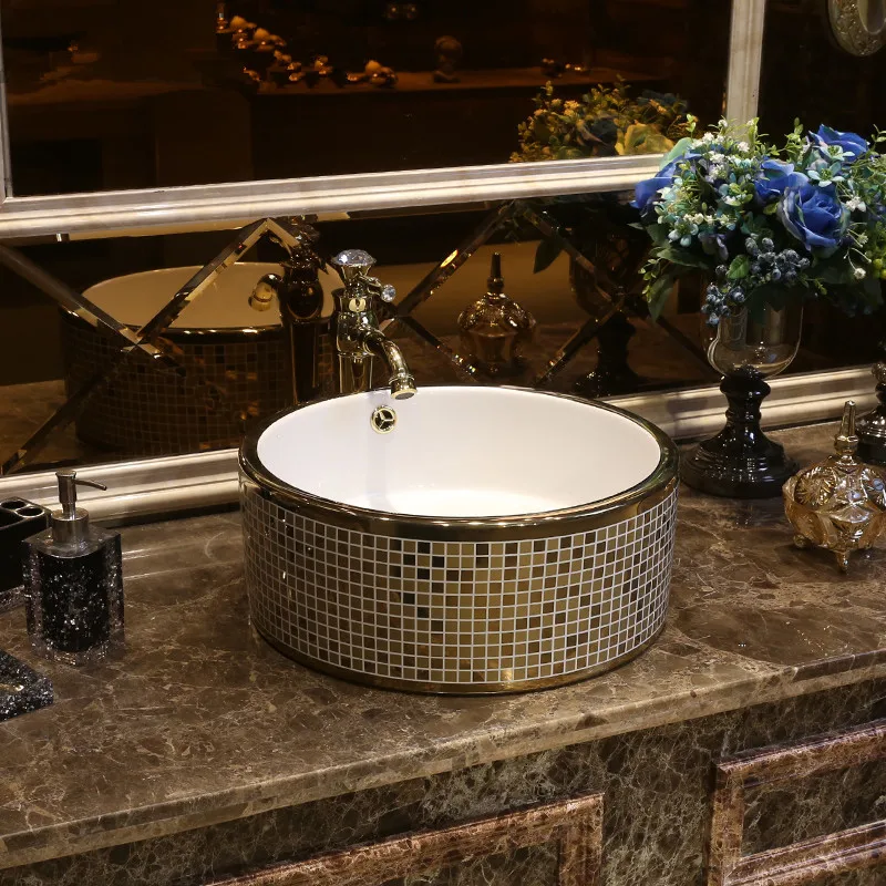 Silver color Porcelain ceramic sinks for bathroom wash hand basin black color chinese counter top wash basin (6)
