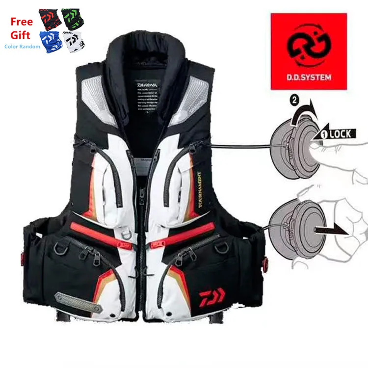 

NEW TOP Quality Daiwa Fishing Vest High Density Polyester Life Jackets Buoyancy Windproof Fly DD-System Fishing Vests With Gift