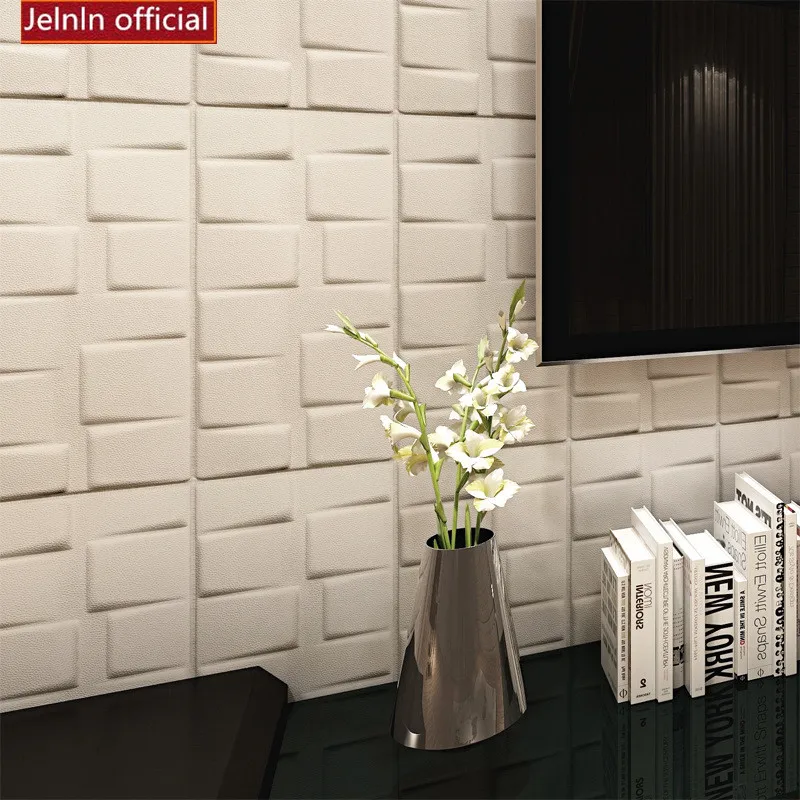 

3d geometric pattern soft wall stickers study room dining room bedroom kids room waterproof anti-collision foam wall stickers