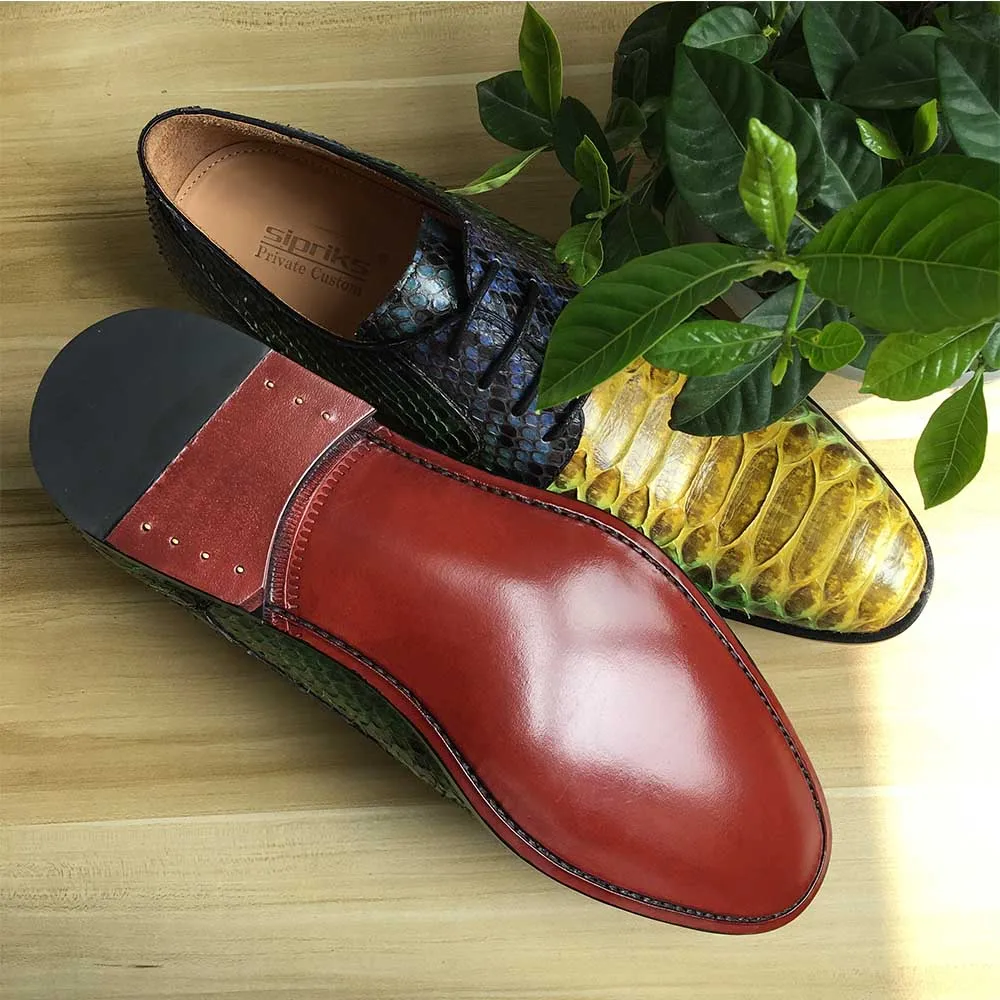 Excellent Sipriks Luxury Brand Mens Real Snakeskin Dress Shoes Italian Custom Goodyear Welted Shoes Leather Sole Wedding Party Shoes 2018 2