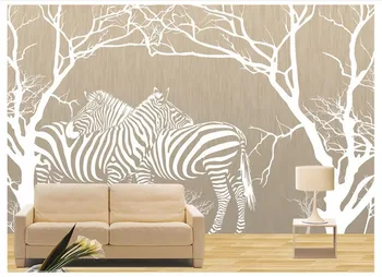 

photo wallpaper 3d wall murals wallpaper custom Loving zebra home mural sofa TV background wall living room home decoration