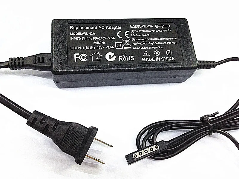 Us Plug 45W Ac Caricatore Da Parete Per Casa Per Microsoft Surface Windows Pro 10.6"