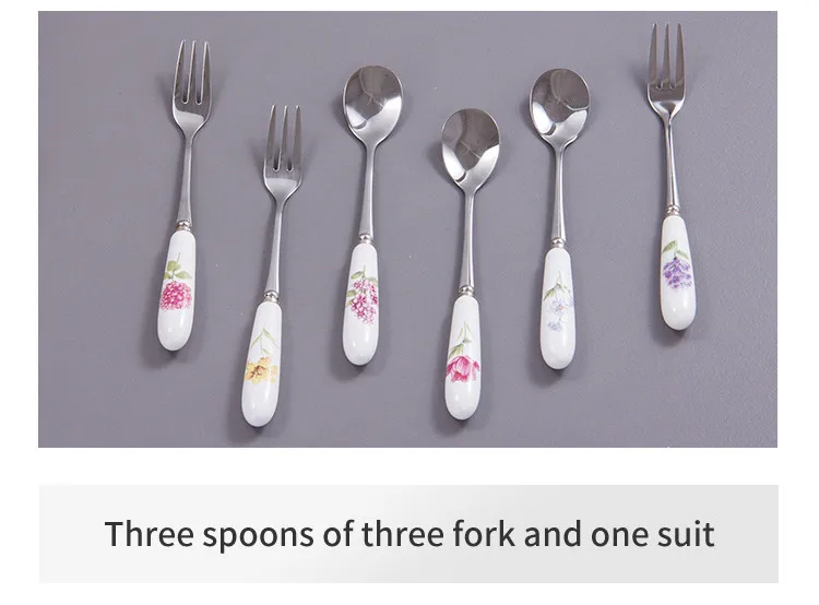 Cutlery Tableware Set with Gift Box Chinese Ceramic Fork Spoon Flatware Set Stainless Steel Dinnerware Christmas Gift4