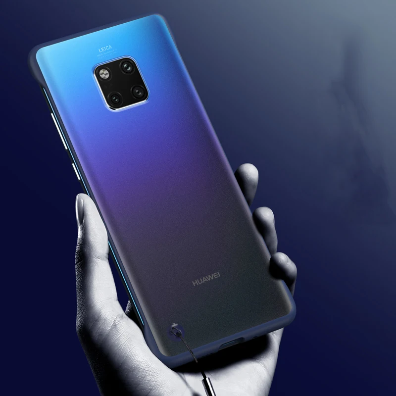 

for Huawei Mate 20 Pro 20 Mate20 20X Mate 10 Pro Case Anti-knock Matte Rimless Acrylic Ring Phone Cover Case with Matel Ring
