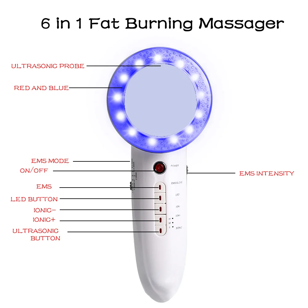 Foyying 6 в 1 RF ультразвуковая кавитация радиочастотность EMS Массажер для коррекции фигуры антицеллюлитный массаж жиросжигатель потеря веса