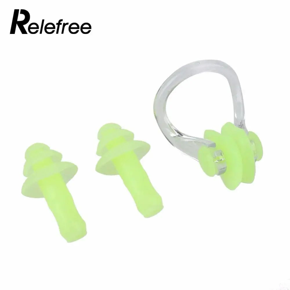 Soft Silicone Swimming Earplugs Nose Clip Swim Waterproof Kit Diving Case Set Swimming Pool Accessories Water Sports