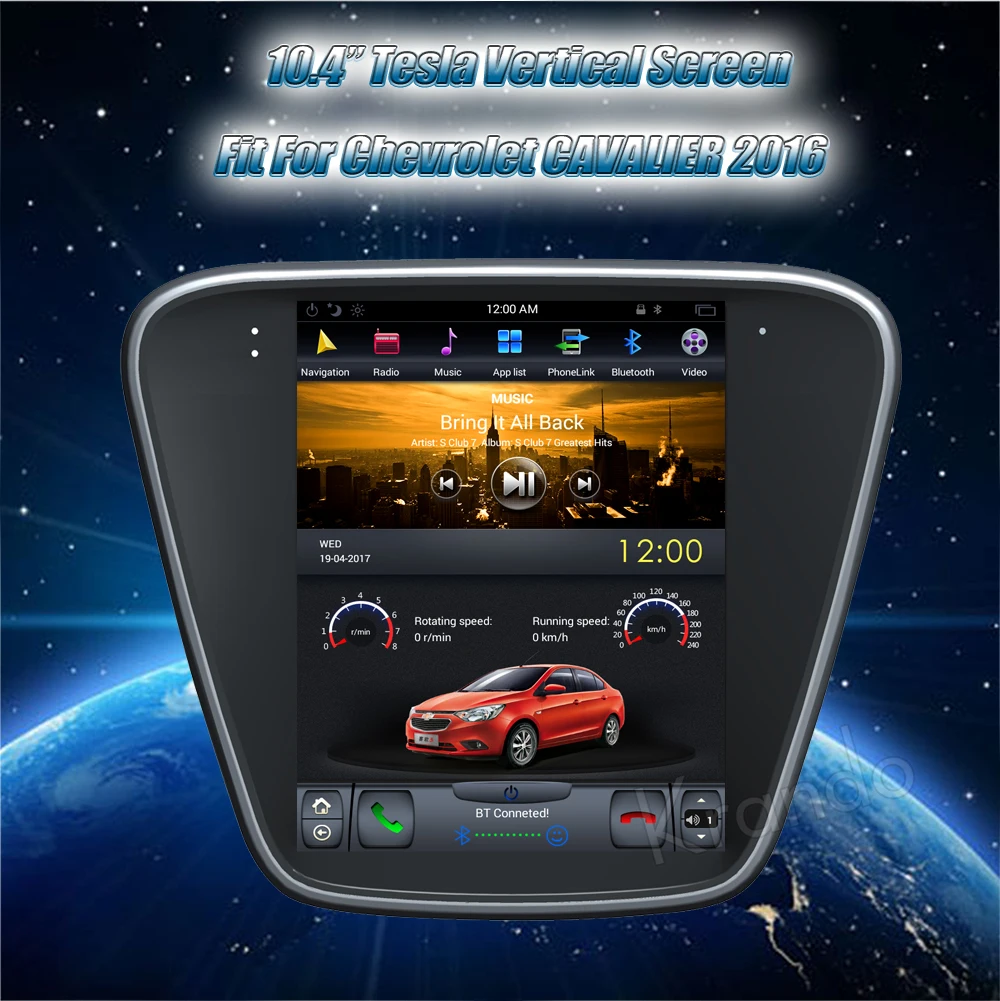 Krando 10.4 '' Vertical screen android car radio multimedia for chevrolet CAVALIER 2016 big screen navigation with gps system (3)