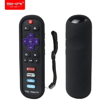 

Remote Control Covers for TCL Roku RC280 SIKAI Silicone Shockproof Protective Cases Skin-Friendly Anti-Lost with Loop Black