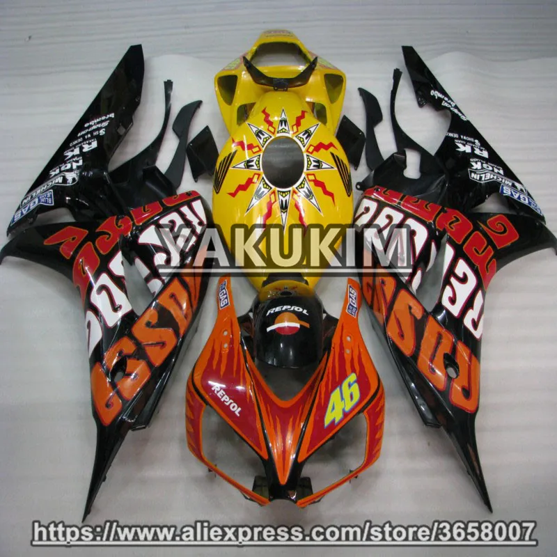 ABS пластик инъекций обтекатель комплект для Honda CBR1000RR 2006 2007 мотоциклетные Badywork капот CBR 1000RR 06 07 Подогнанный чехол