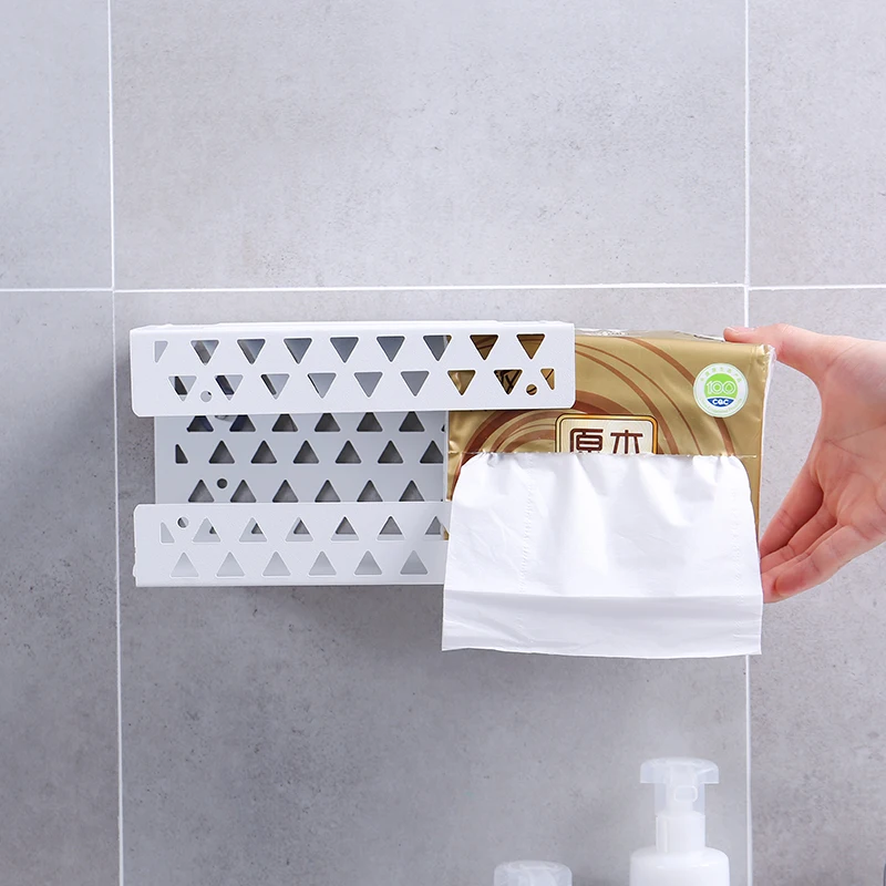 Железный полый кухонный держатель для бумажных полотенец Настенная коробка салфеток чехол для ванной комнаты Органайзер полки домашний декор