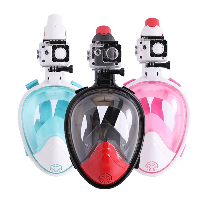 

PLATED colorful Full Face Snorkeling Masks Panoramic View Anti-fog Anti-Leak Swimming Snorkel Scuba Underwater Diving Mask