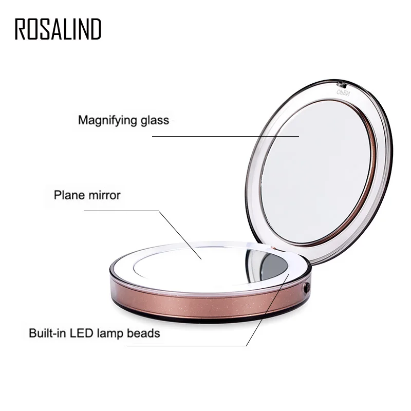 ROSALIND Зеркало макияж светильник косметическое увеличительное карманное