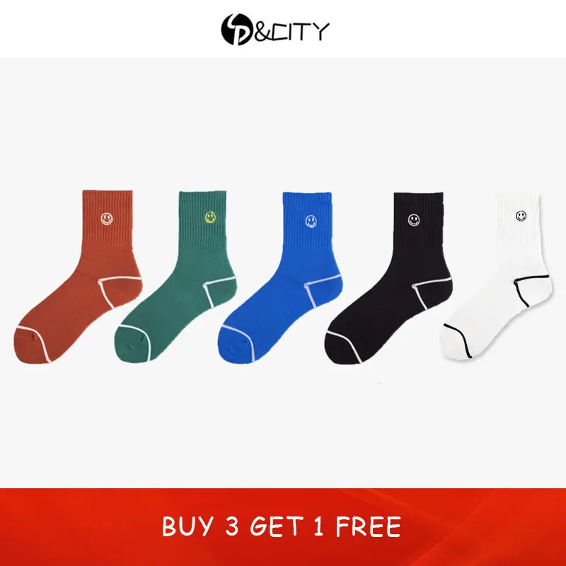 

SP&CITY Solid Emoji Patterned Women Short Socks Harajkuku Colored Cotton Unisex Skateboard Socks Street Hip Hop Hipster Art Sox