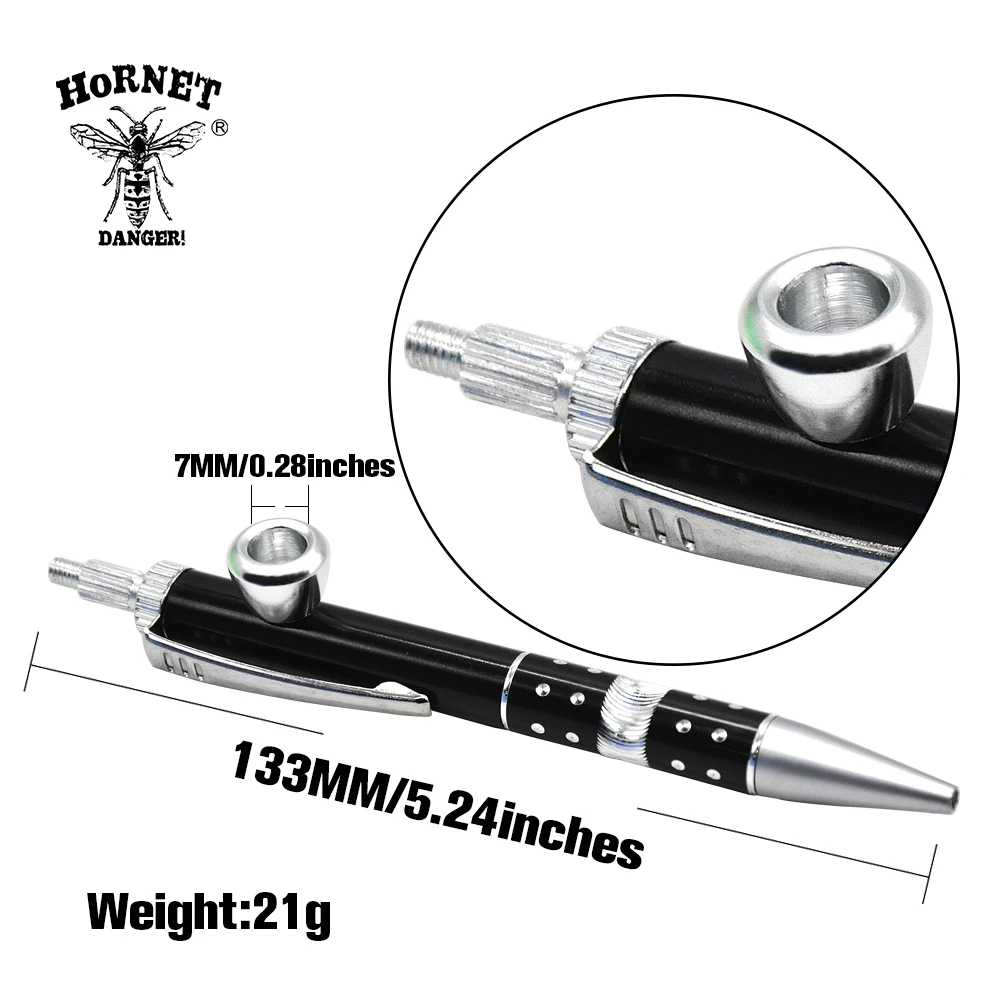 

HORNET Ball-point Pen Pipe Metal Smoking Tobacco Pipe Aluminum Smoke Accessory Cleaner Tools Secret Pipe