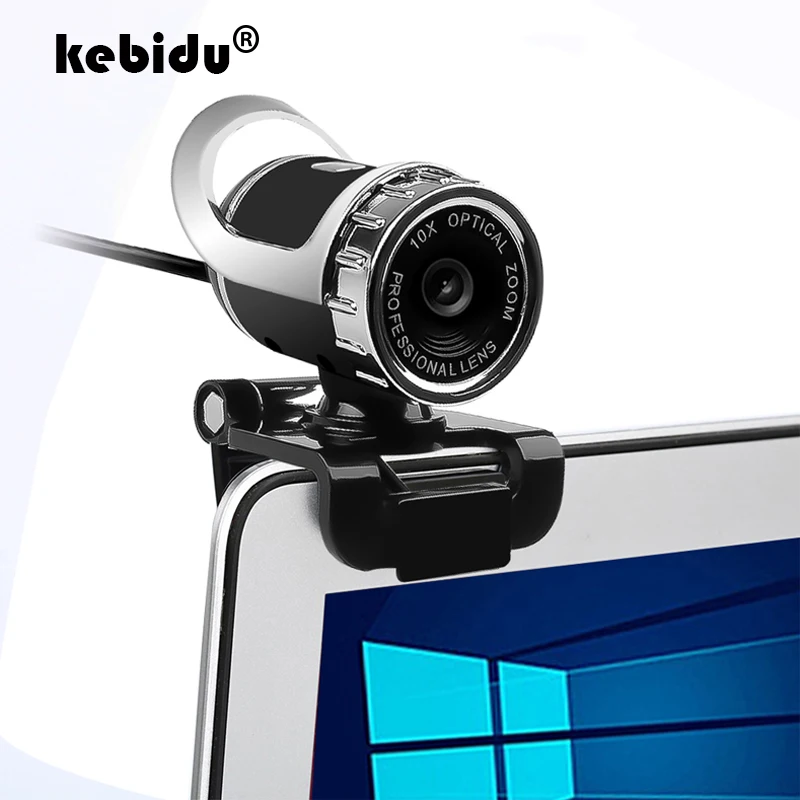 

kebidu Web Camera CMOS Glass Lens Webcam USB High Definition Camera Web Camera 360 Degree with MIC Clip-on For PC Computer