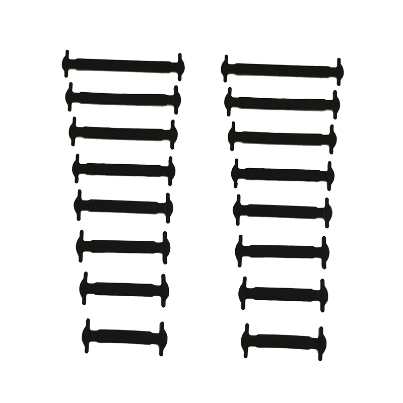 New T-type Creative Design Unisex Women Men Athletic Running No Tie Shoelaces Elastic Silicone Shoe Lace All Sneakers 16pcsset (1)