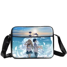 Shigatsu ва Кими нет УСО печати сумка Курьерские Сумки С Короткими Ручками студенты школьный Высокое качество искусственная кожа Crossbody