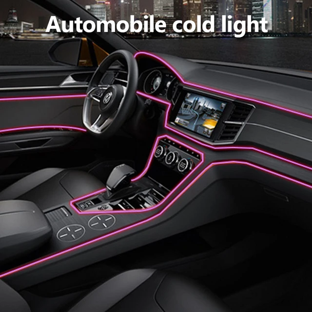 5M Car LED Cold lights Flexible Neon EL Wire Auto Lamps on Car Cold Light Strips Line Interior