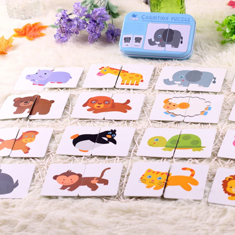 

Infant Baby Card Books Card Matching Jigsaw Puzzle Cognitive Learning Early Education Readings Toy