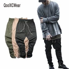 Justin Bieber marke stil reißverschluss männer slim fit casual herren hip hop jogger biker hose Beute jogginghose skinny hosen Olivenöl
