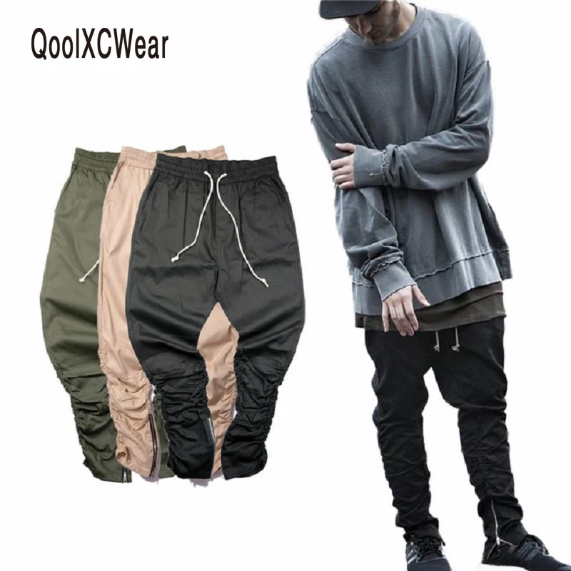 QoolXCWear Justin bieber brand side zipper men slim fit casual mens hip
hop jogger biker pants swag sweatpants skinny trousers