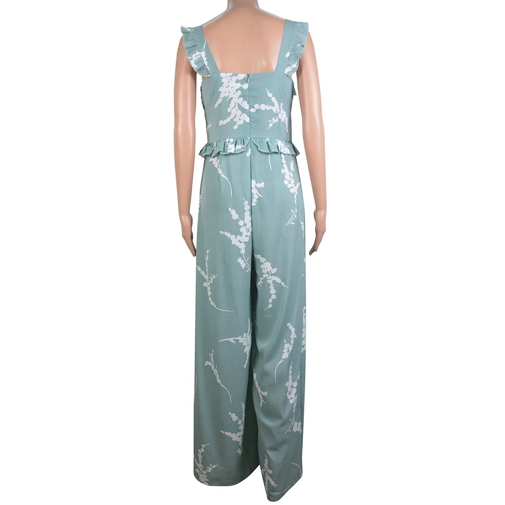 Womail bodysuit Women Summer Casual Loose Print Ruffled Ladies Sleeveless Playsuit Long Jumpsuit fashion 2020 M12 Womail bodysuit Women Summer Casual Loose Print Ruffled Ladies Sleeveless Playsuit Long Jumpsuit fashion 2020 M12