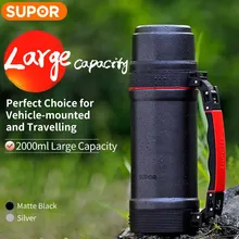 SUPOR Alta Qualidade 2L Auslaufsichere Dichtung Große Kapazität Reise Kaffeetasse Meine Flasche Tragbare Wasser Edelstahl Thermos