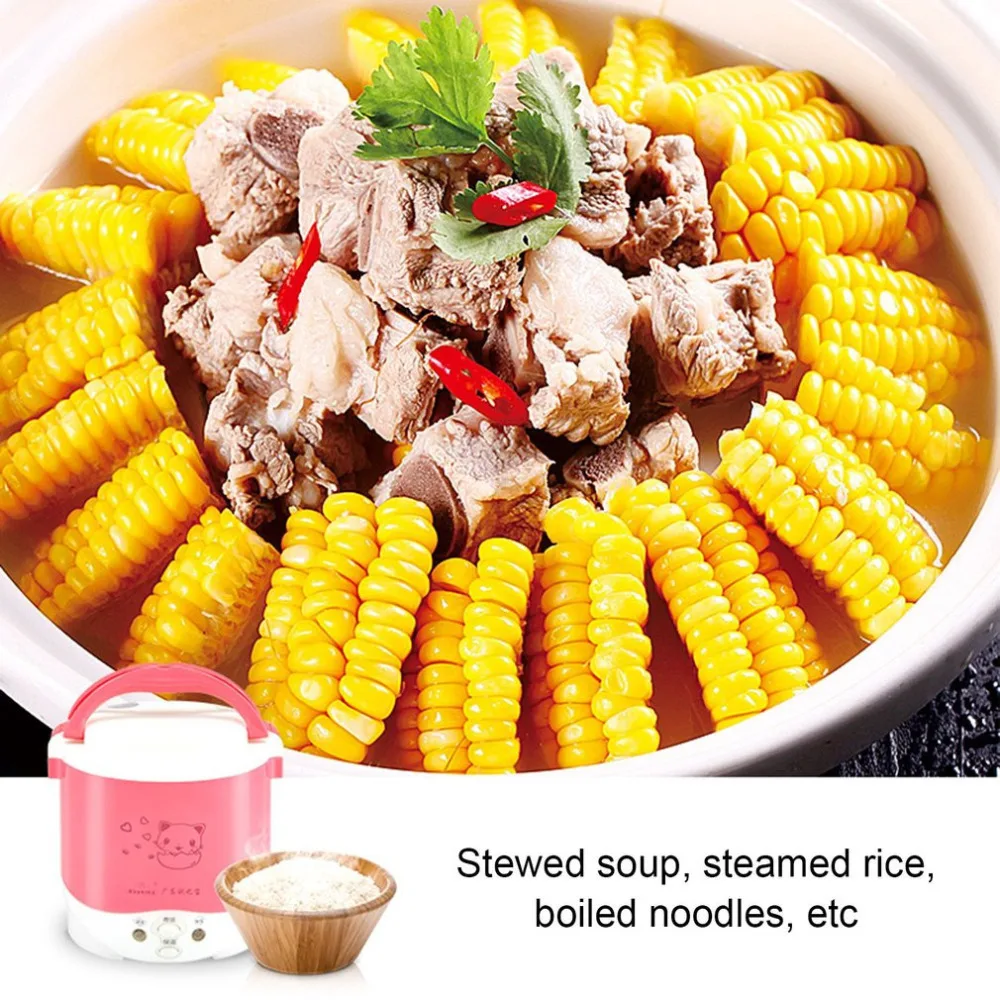 

Cute Cat Elect 1L Mini Cooker Electric Rice Cooker Auto Rice Cooker With Cute Cat Pattern For Rice Soup Porridge Steamed Egg