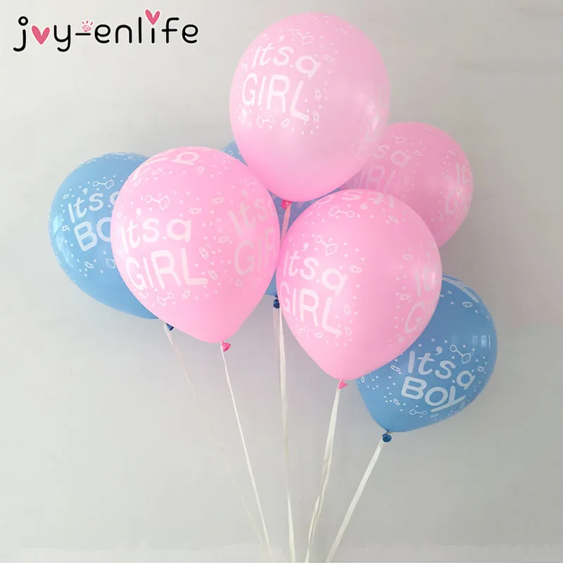 JOY ENLIFE 10pcs Baby Shower 12inch "Its a Boy/Its a Girl" Latex