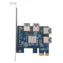 Pci-e 1X до 4 pci-e 16X Слоты Riser Card Внешний адаптер pci-e 1 до 4 Порты и разъёмы карты множитель Riser Card Для Bitcoin шахтера машины