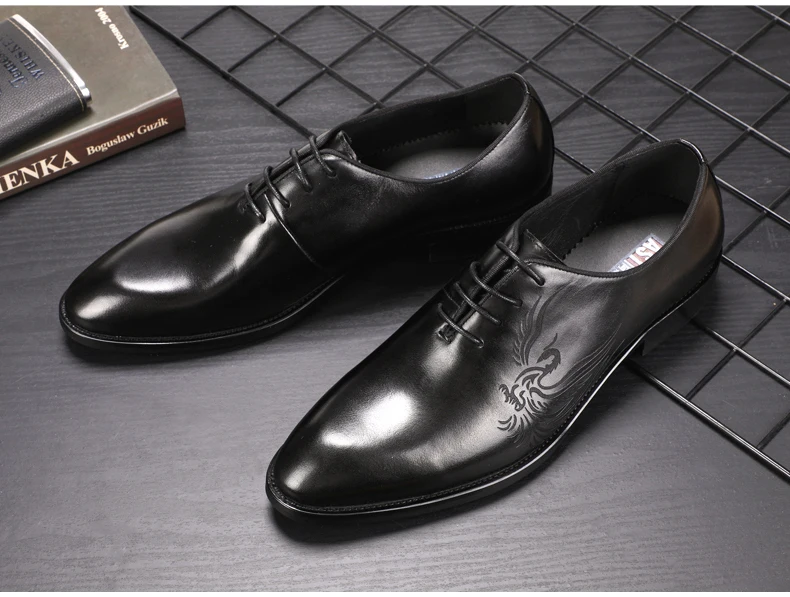 Men's Leather Casual Shoe Business Men Genuine Leather Shoes Men Lace Up Classic Oxford Shoes For Men Black Formal Shoe Big Size (7)
