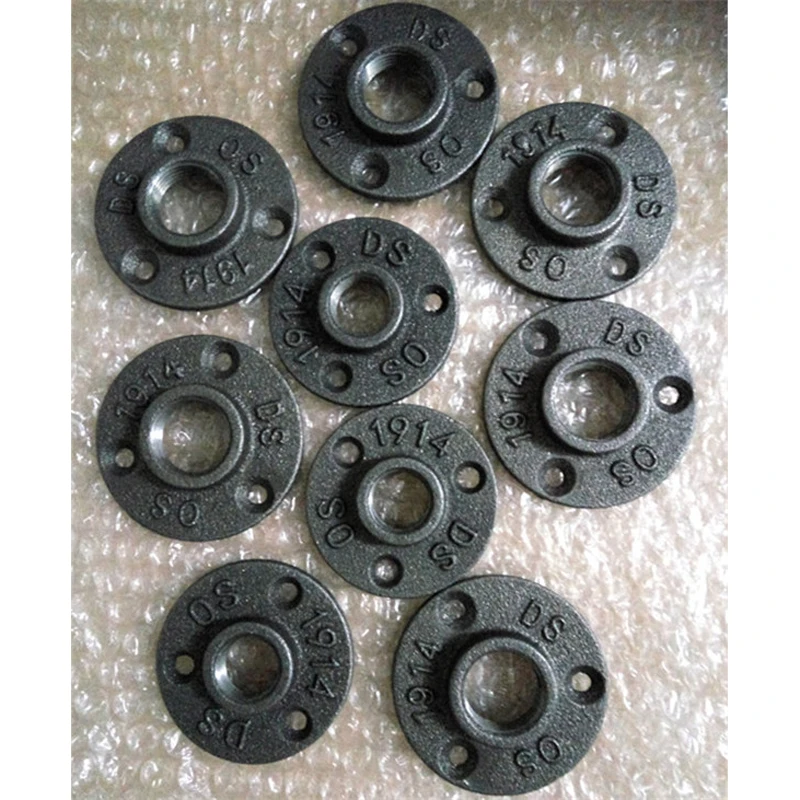 10pcs-Iron-Pipe-Fittings-Wall-Mount-Floor-Antique-DN15-Flange-Piece-Hardware-Tool-cast-iron-flanges (3)