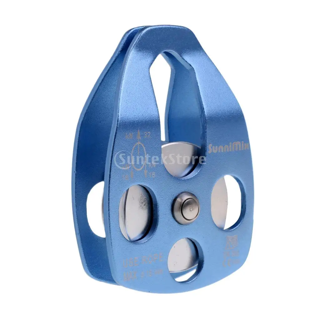 

32KN Heavy Duty Climbing Rope Pulley Single Sheave Ball Bearing for Tree Climbing Rigging Arborist Caving Rappelling Rescue Gear
