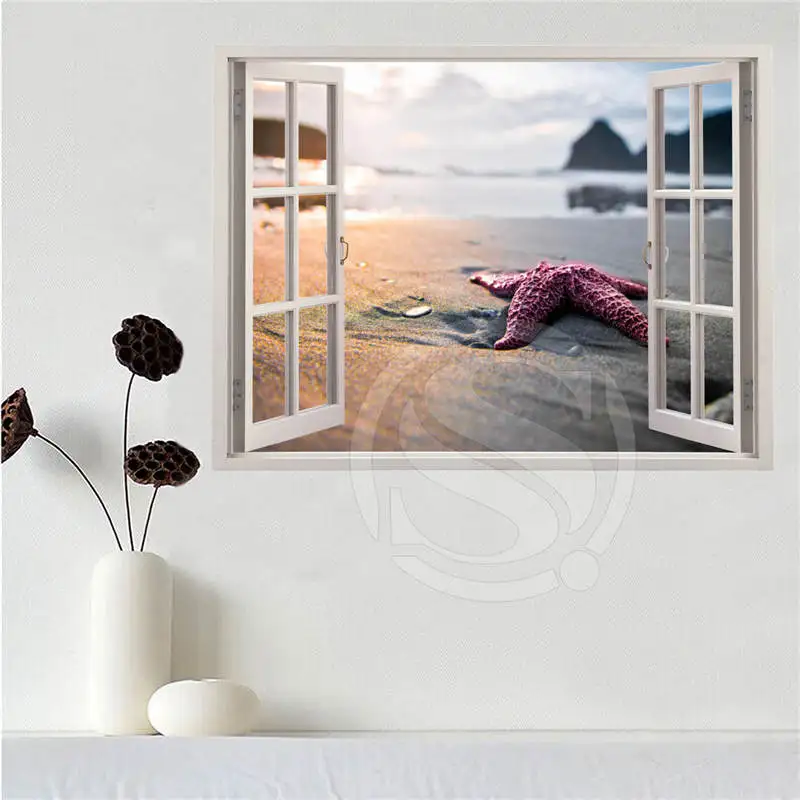 Пользовательские Холст плакат красивый пляж, море за окном плакат ткань стены плакат печать из шелковой ткани с принтом 60x90 см - Цвет: 13