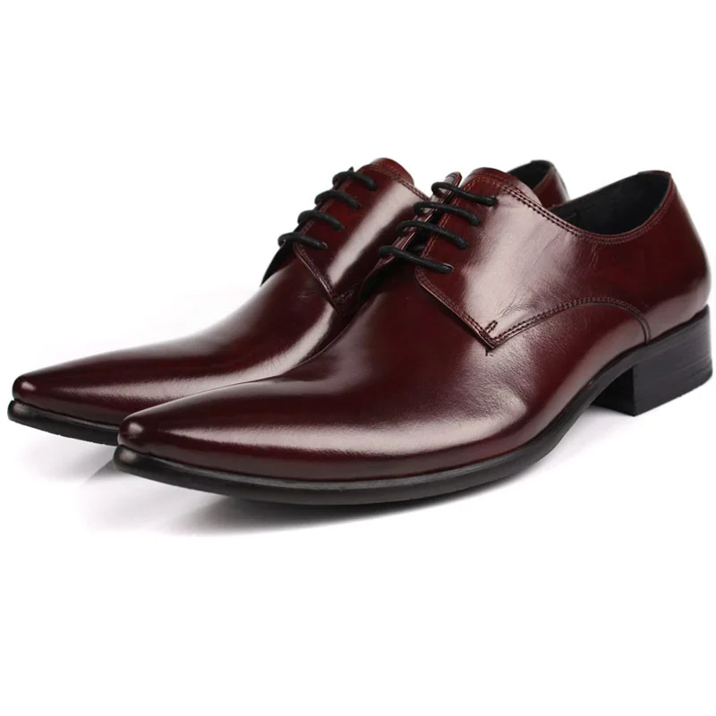 Mycolen Auténtico Negocios Negro Negro Marrón Estrecha Boda Formal Para Cuero Social Sapatos Hombres vino Guapos Hombre Vestido Becerro Tinto Zapatos Punta rfqEAcr
