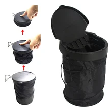 Универсальная дорожная портативная Автомобильная корзина для мусора Складная всплывающая мусорная корзина с крышкой Держатель мусорного контейнера