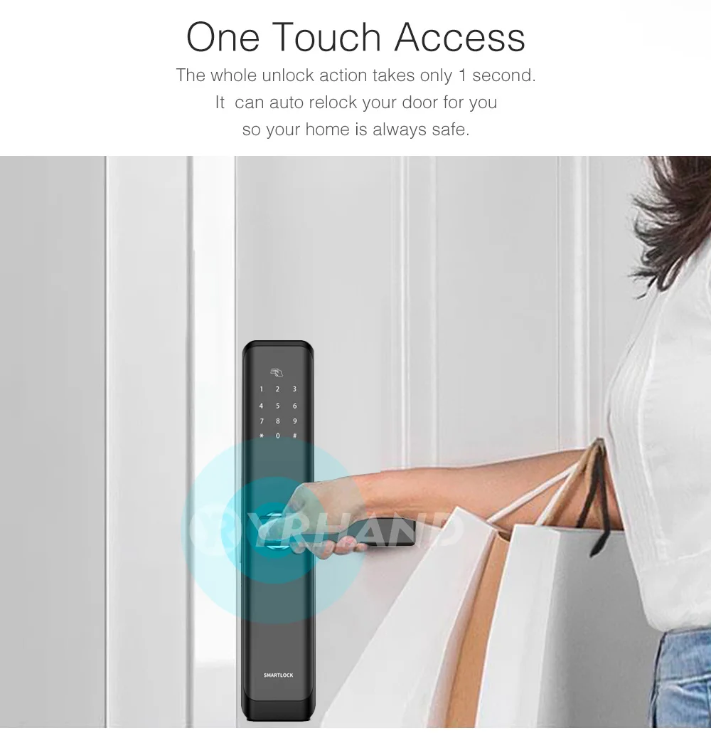 Блокировка дверей отпечатков пальцев, Водонепроницаемый Bluetooth электронный замок двери интеллектуальное приложение биометрический замок