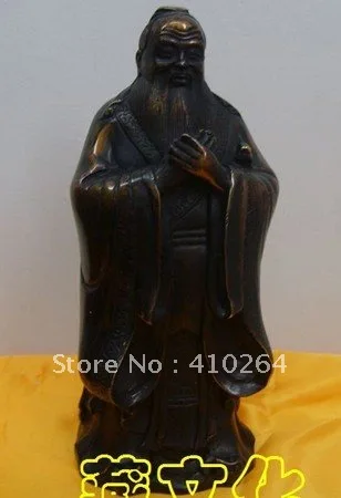 

BOUDDHA CHINA TIBET Confucius Kung Tzu BRONZE STATUE 21 CM discount 30%