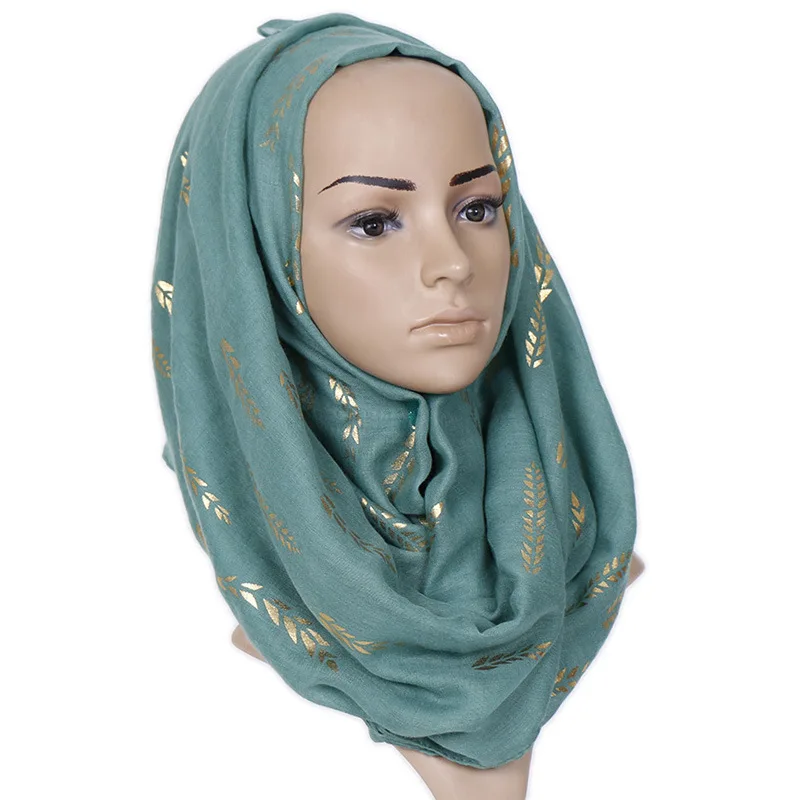Женская однотонная люрекс Золотая Цветочная цепочка шаль из вискозы шарф сплошной цвет мерцающий шарф пашминовый палантин мусульманский хиджаб снуд 180*70 см