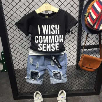 

boys Clothes Summer Style Boys Clothing Sets Letter T-shirt+boys Clothes 2018 Summe 2Pcs for Kids Clothes 2-6Years Children