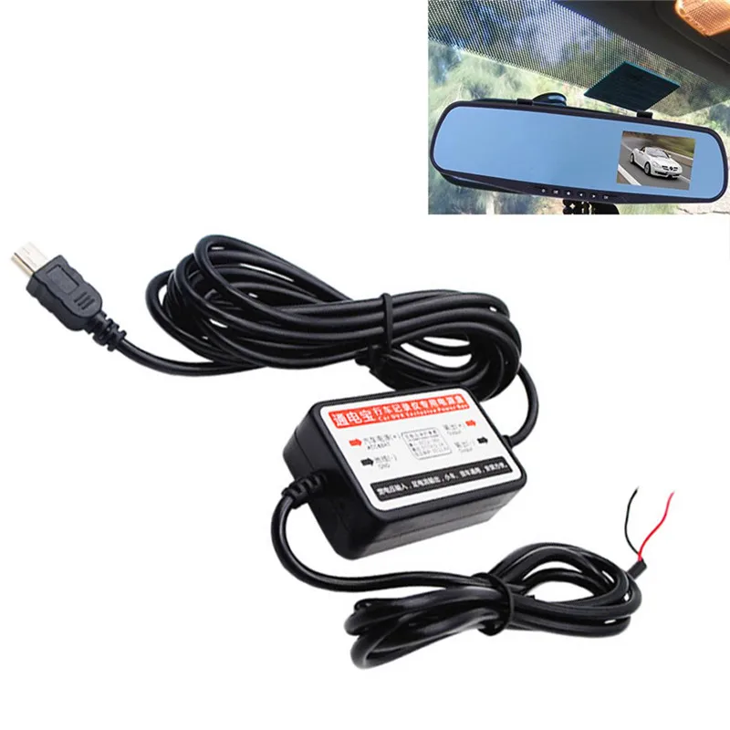 12 V-24 V до 5V Mini USB преобразователь автомобильной розетки постоянного тока в Зарядное устройство Жесткий провод комплект для автомобиля, записывающая камера-видеорегистратор DVR