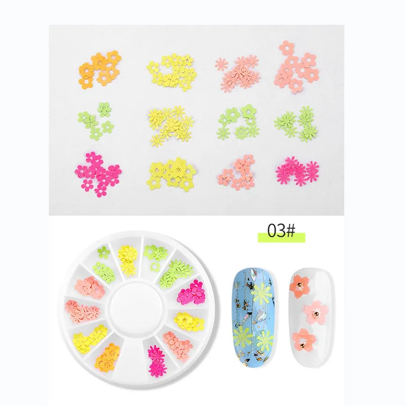 

2019 High Quality 12 Mixed Nail Accessories Nail Manicure 3D Artificial Flower Nails Art Decoration Beauty Tools S1