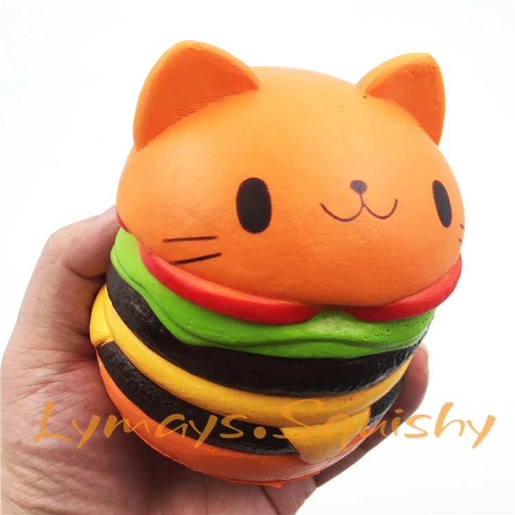 20 шт./лот Squishies Cat гамбургер замедлить рост Еда игрушка Ароматизированная мягкими каваи Squeeze забавные игрушки для детский подарок